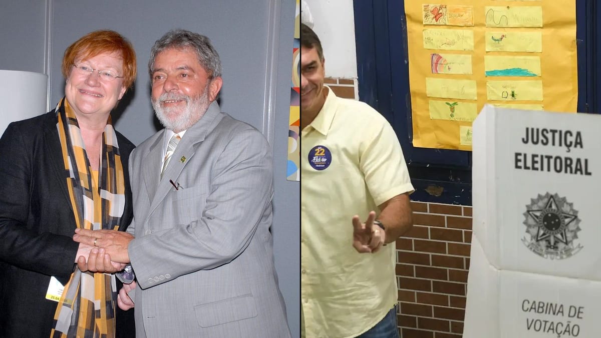 Montagem: Luiz Inácio Lula da Silva (à esquerda) e Flávio Bolsonaro (à direita)
