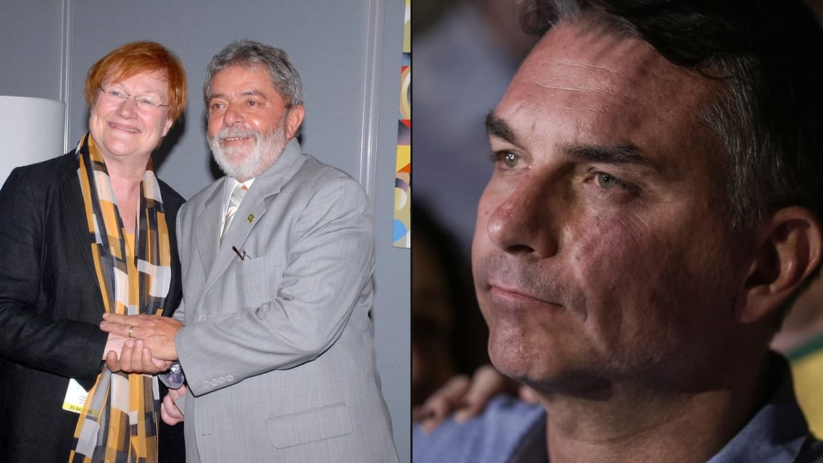 Montagem: Luiz Inácio Lula da Silva (à esquerda) e Flávio Bolsonaro (à direita)