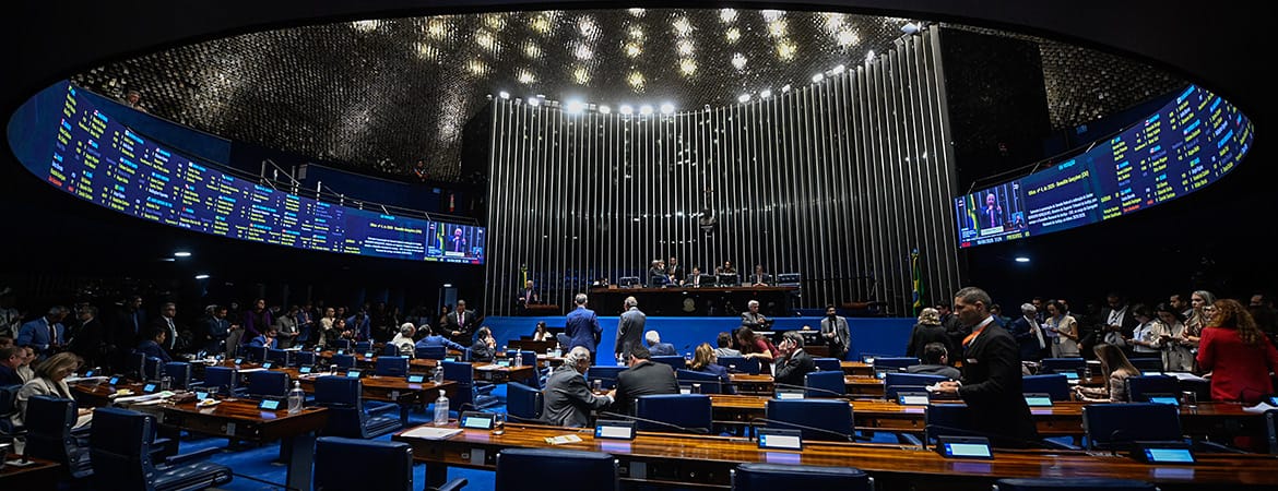 Plenário do Senado Federal durante sessão deliberativa, em Brasília