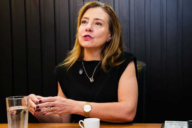 Prefeita de Várzea Grande, Flávia Moretti (PL), durante entrevista sobre articulação na Câmara Municipal