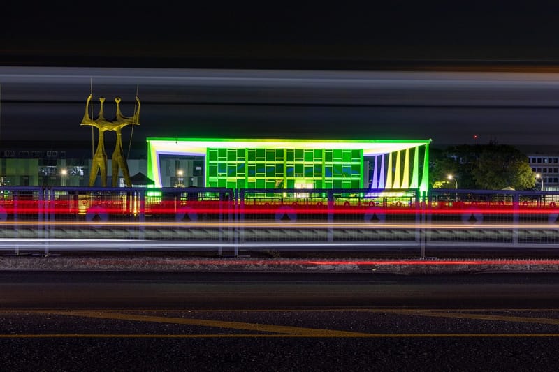 Long exposure picture of the Brazilian Supreme Court. View from the Planalto Palace.