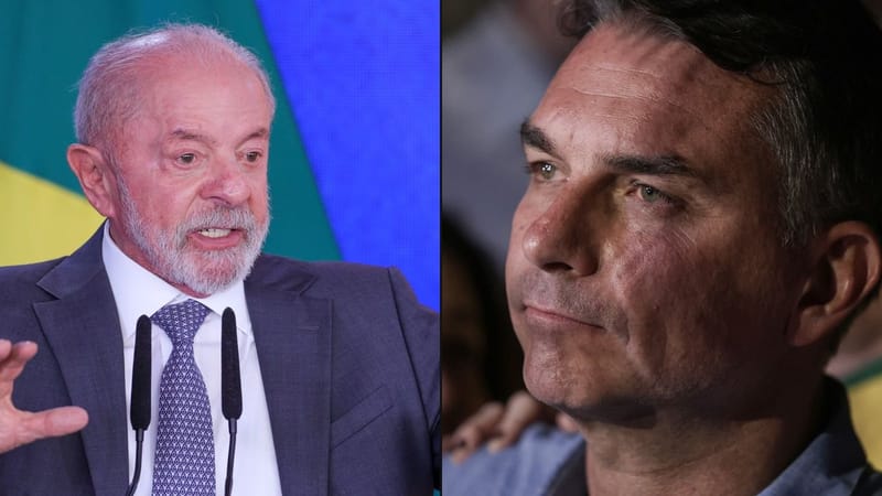 Montagem: Luiz Inácio Lula da Silva (à esquerda) e Flávio Bolsonaro (à direita)